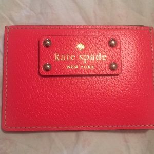 NWT Kate Spade hot rose card case